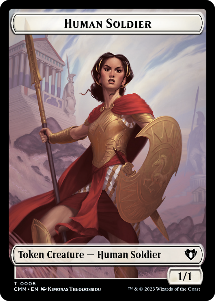 Human Soldier // Elemental (0025) Double-Sided Token [Commander Masters Tokens] MTG Single Magic: The Gathering    | Red Claw Gaming