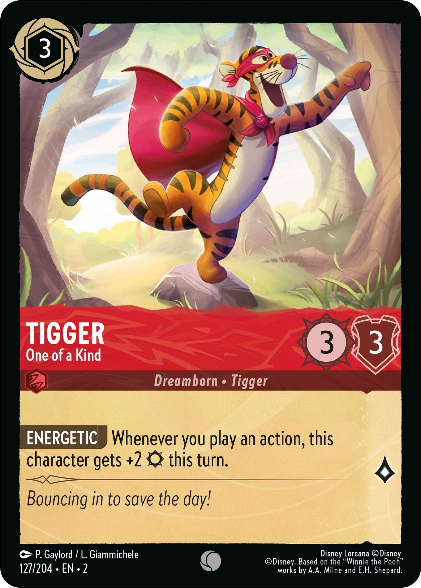 Tigger - One of a Kind (127/204) [Rise of the Floodborn] Lorcana Single Disney | Red Claw Gaming