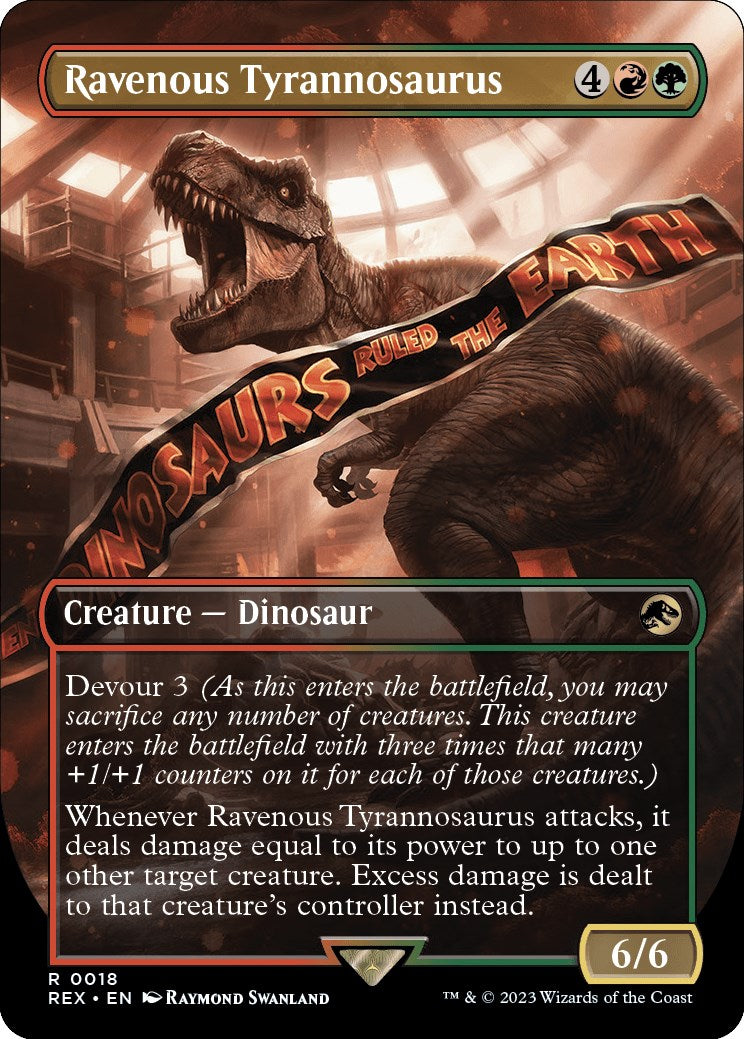 Ravenous Tyrannosaurus (Borderless) [Jurassic World Collection] MTG Single Magic: The Gathering | Red Claw Gaming