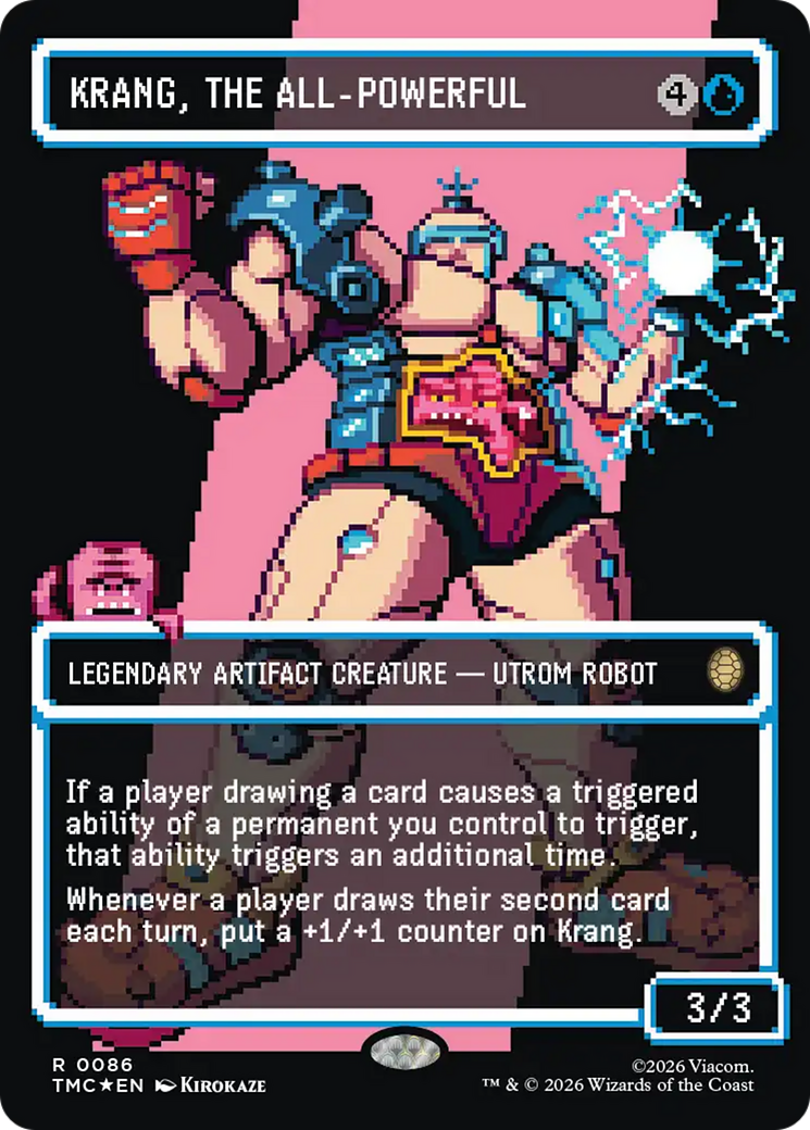 Krang, the All-Powerful (Borderless) (Surge Foil) [Teenage Mutant Ninja Turtles Commander] MTG Single Magic: The Gathering | Red Claw Gaming