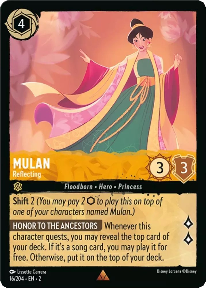 Mulan - Reflecting (16/204) [Rise of the Floodborn] Lorcana Single Disney | Red Claw Gaming