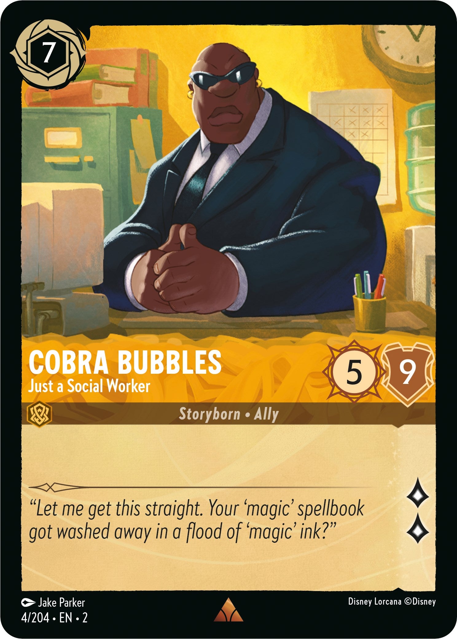 Cobra Bubbles - Just a Social Worker (4/204) [Rise of the Floodborn] Lorcana Single Disney | Red Claw Gaming