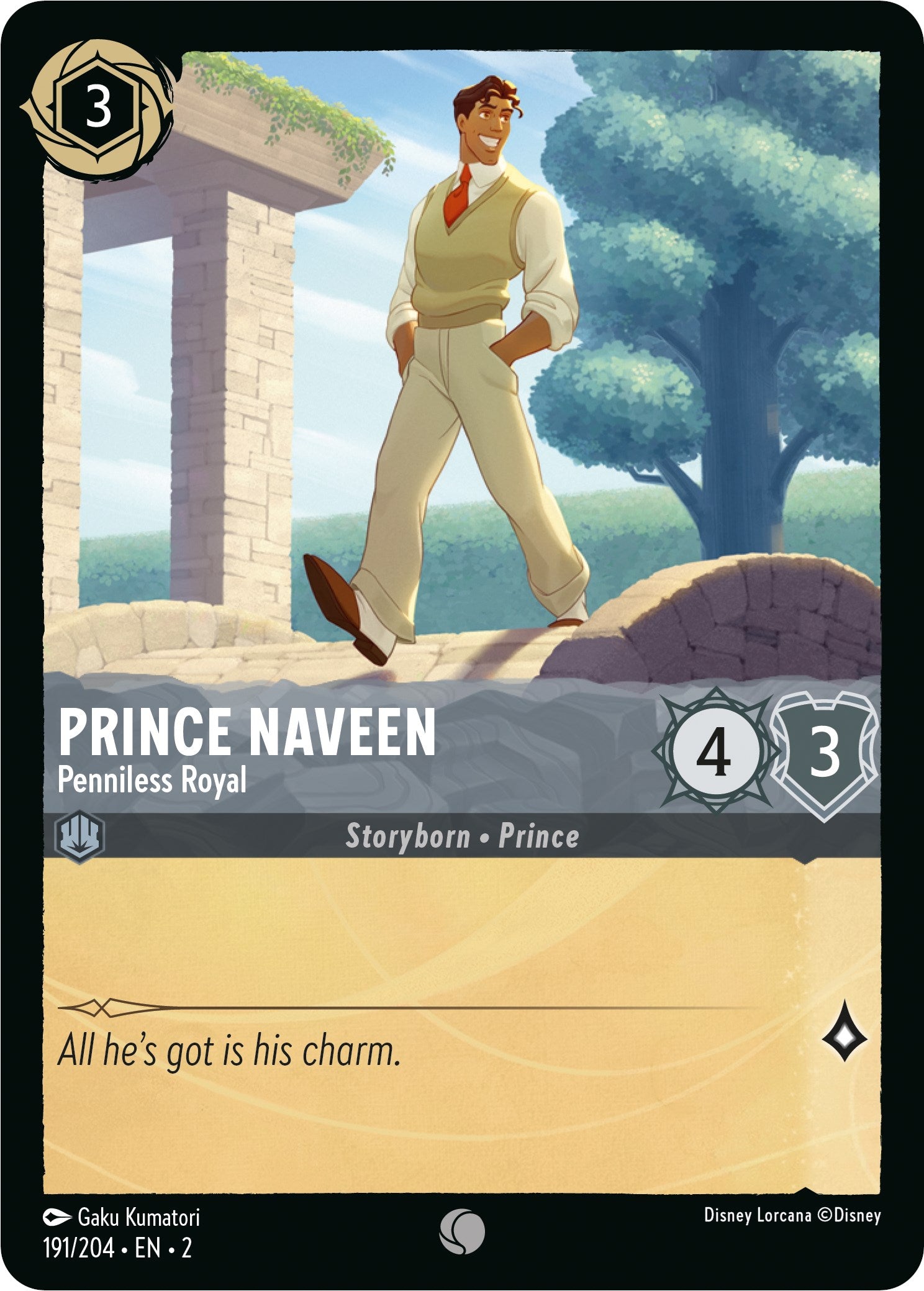 Prince Naveen - Penniless Royal (191/204) [Rise of the Floodborn] Lorcana Single Disney | Red Claw Gaming