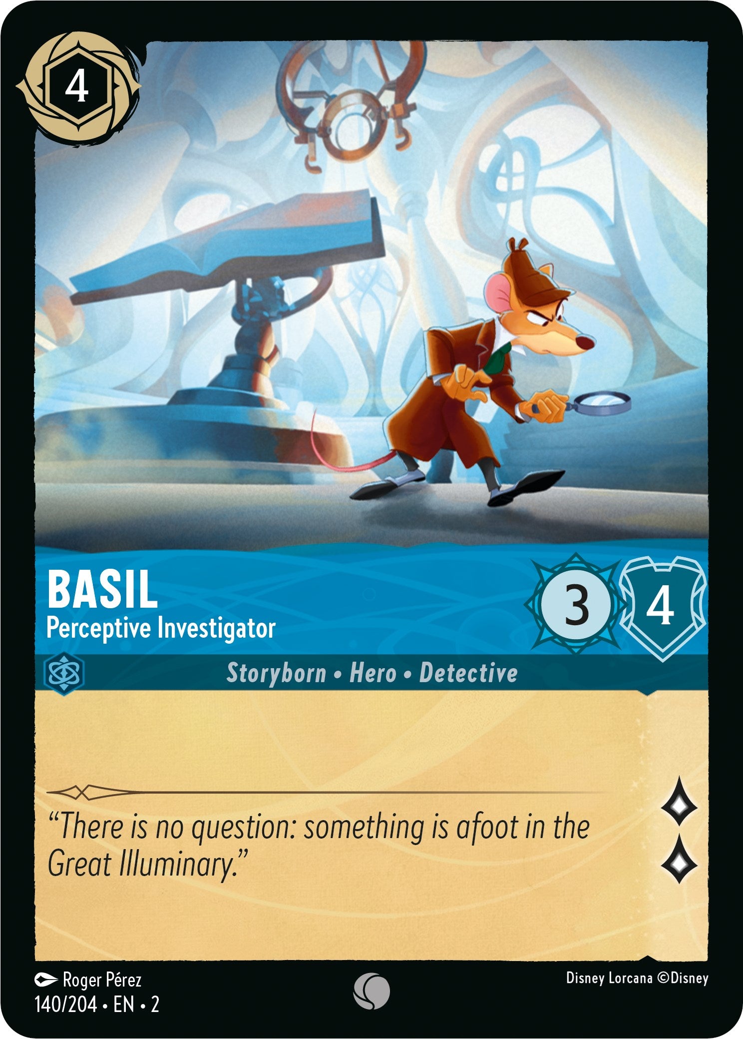 Basil - Perceptive Investigator (140/204) [Rise of the Floodborn] Lorcana Single Disney | Red Claw Gaming