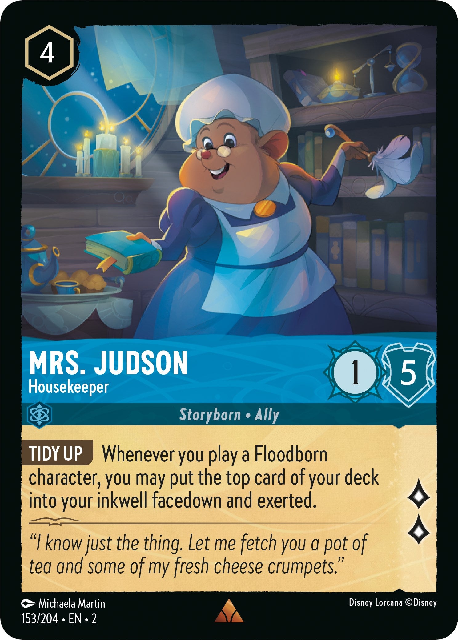 Mrs. Judson - Housekeeper (153/204) [Rise of the Floodborn] Lorcana Single Disney | Red Claw Gaming