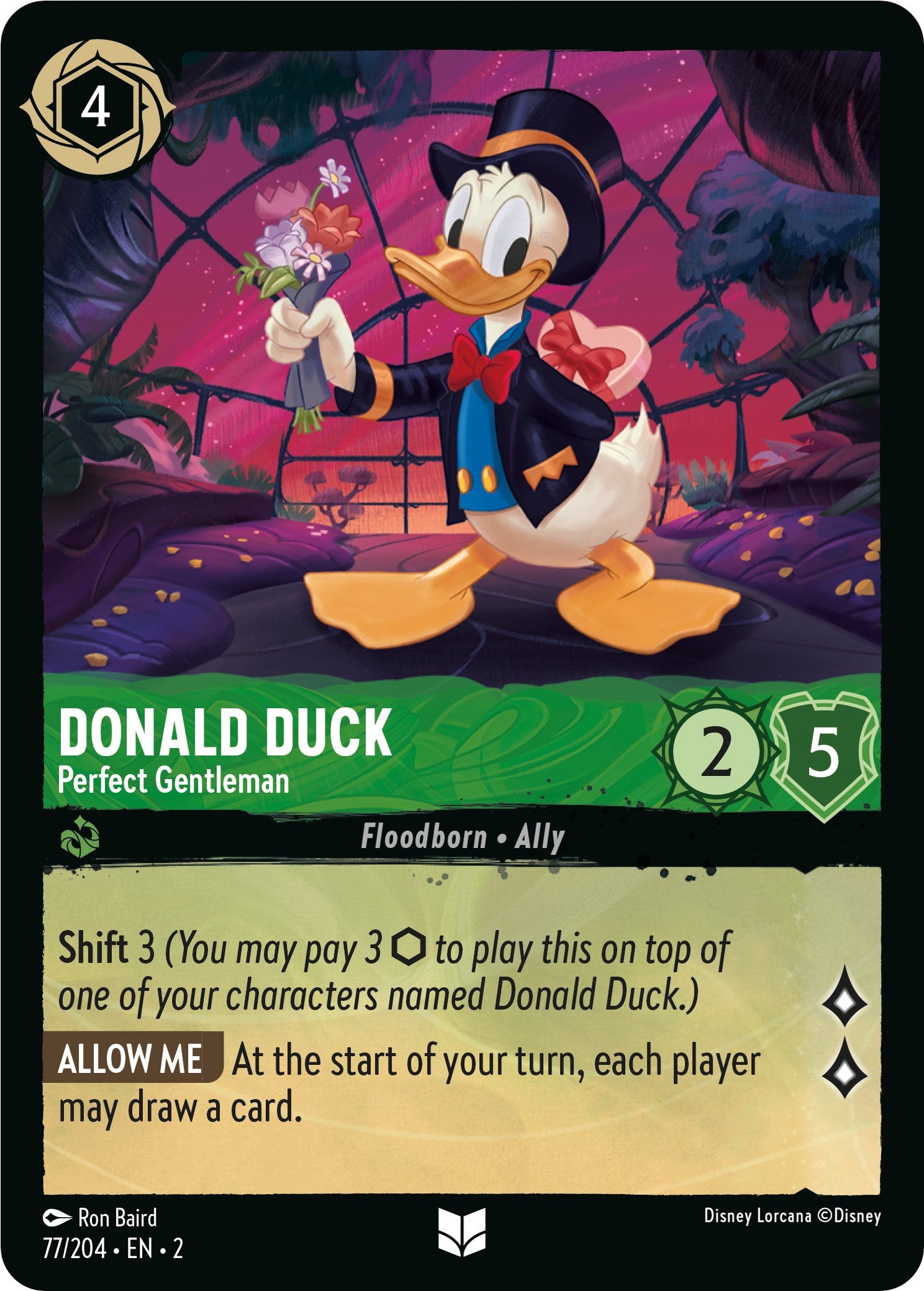 Donald Duck - Perfect Gentleman (77/204) [Rise of the Floodborn] Lorcana Single Disney | Red Claw Gaming