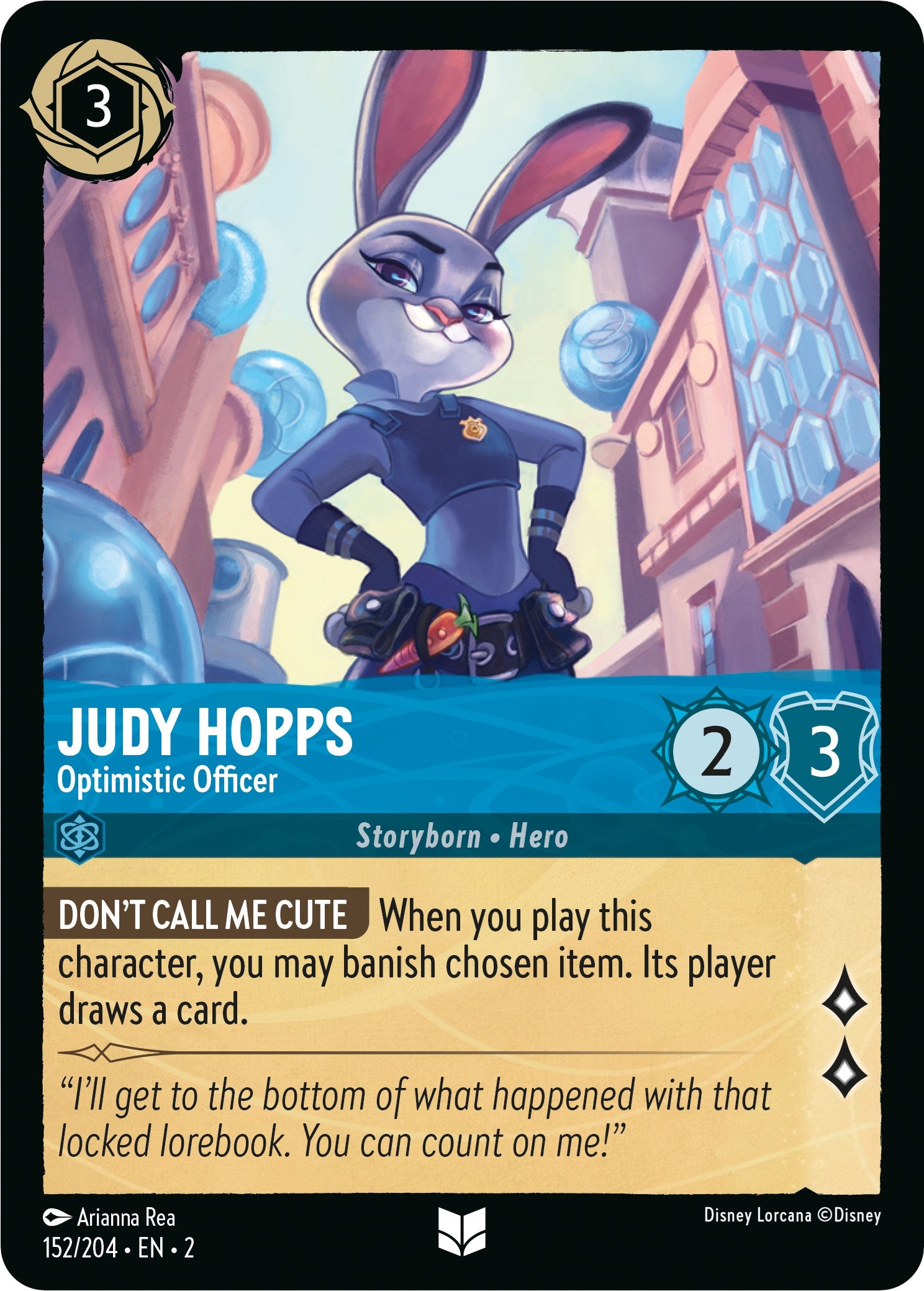 Judy Hopps - Optimistic Officer (152/204) [Rise of the Floodborn] Lorcana Single Disney | Red Claw Gaming