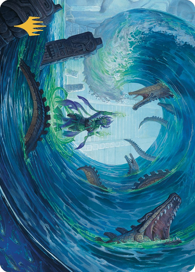 Wave Goodbye Art Card (Gold-Stamped Planeswalker Symbol) [The Lost Caverns of Ixalan Art Series] MTG Single Magic: The Gathering    | Red Claw Gaming