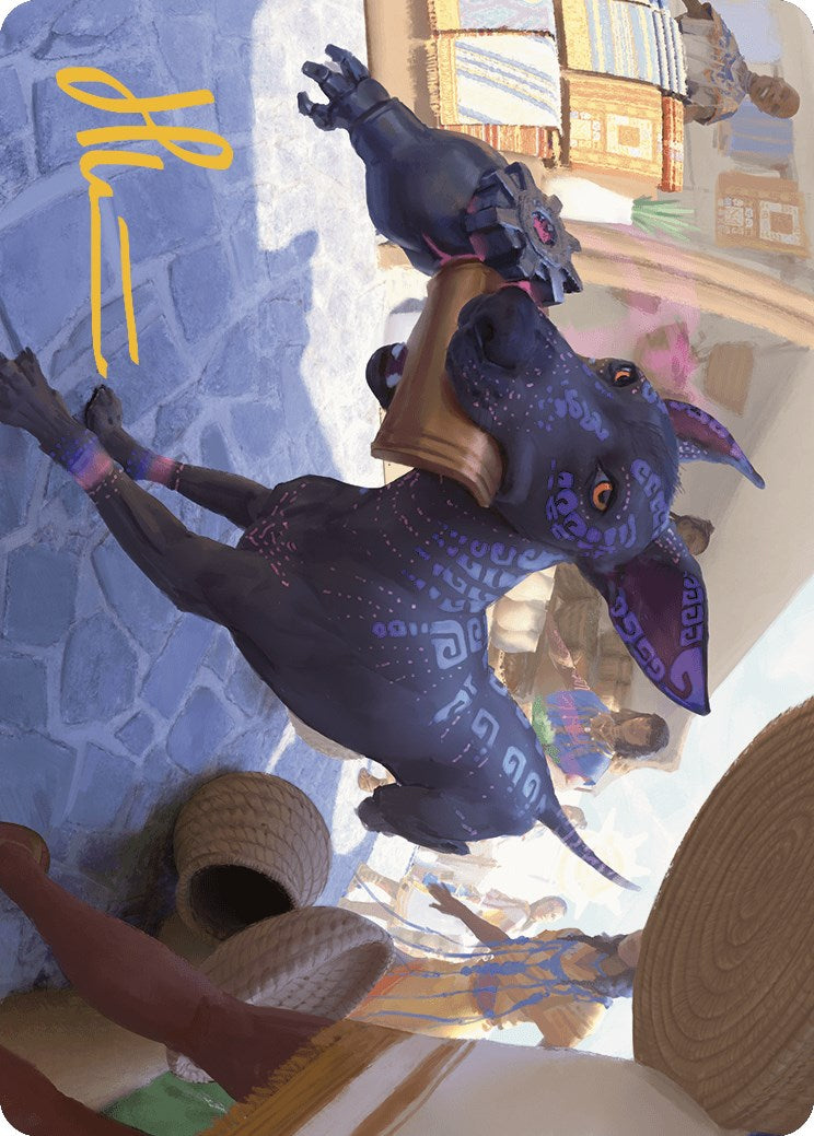 Mischievous Pup Art Card (Gold-Stamped Signature) [The Lost Caverns of Ixalan Art Series] MTG Single Magic: The Gathering    | Red Claw Gaming