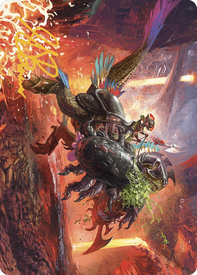 Triumphant Chomp Art Card (Gold-Stamped Signature) [The Lost Caverns of Ixalan Art Series] MTG Single Magic: The Gathering    | Red Claw Gaming