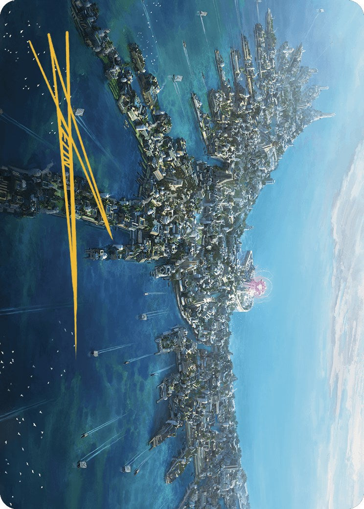 Restless Anchorage Art Card (Gold-Stamped Signature) [The Lost Caverns of Ixalan Art Series] MTG Single Magic: The Gathering    | Red Claw Gaming