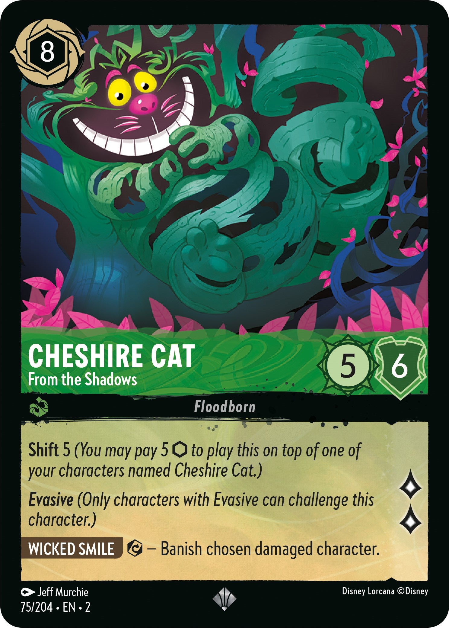 Cheshire Cat - From the Shadows (75/204) [Rise of the Floodborn] Lorcana Single Disney | Red Claw Gaming