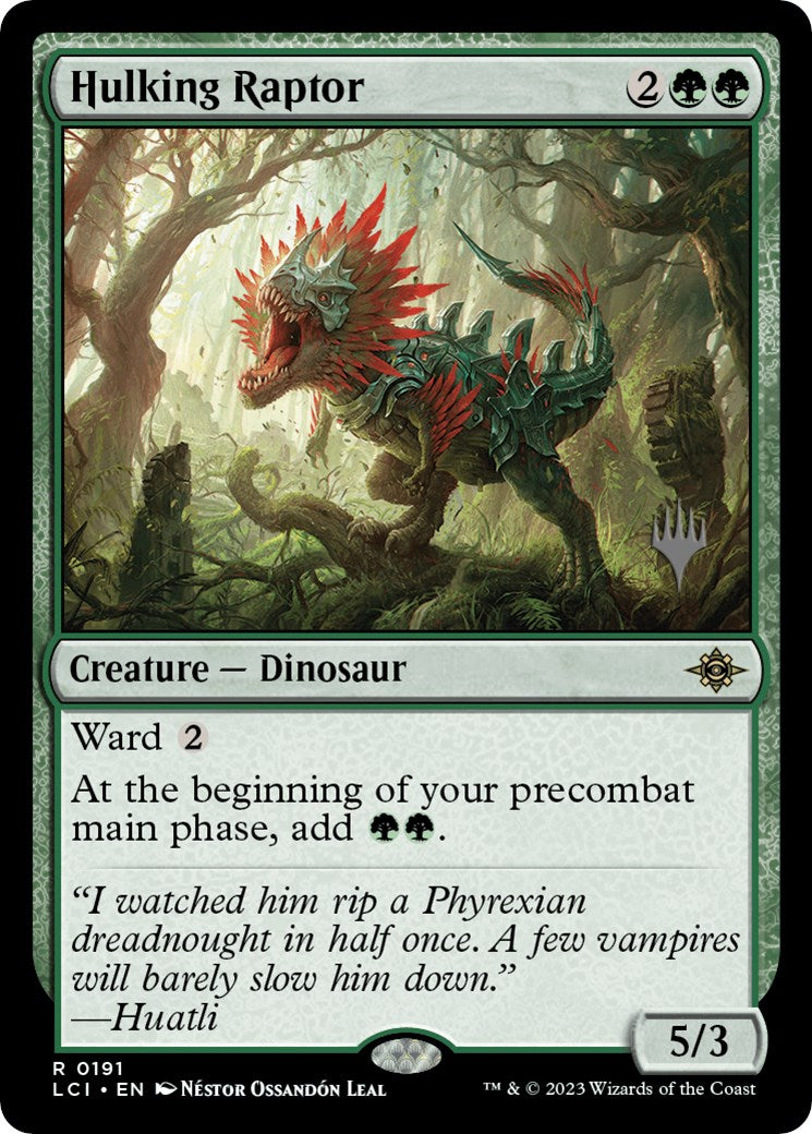 Hulking Raptor (Promo Pack) [The Lost Caverns of Ixalan Promos] MTG Single Magic: The Gathering | Red Claw Gaming