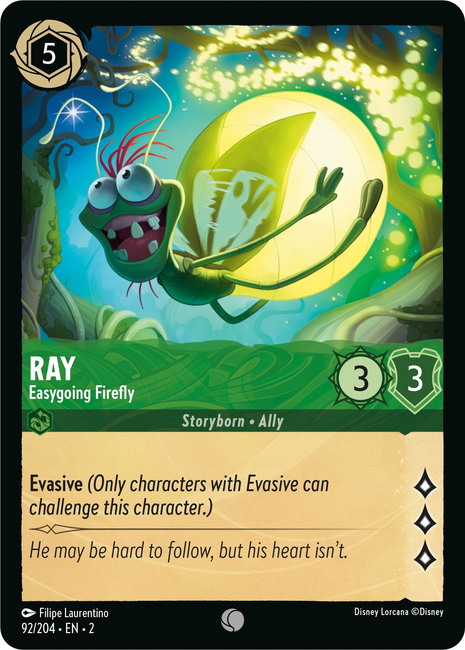 Ray - Easygoing Firefly (92/204) [Rise of the Floodborn] Lorcana Single Disney | Red Claw Gaming