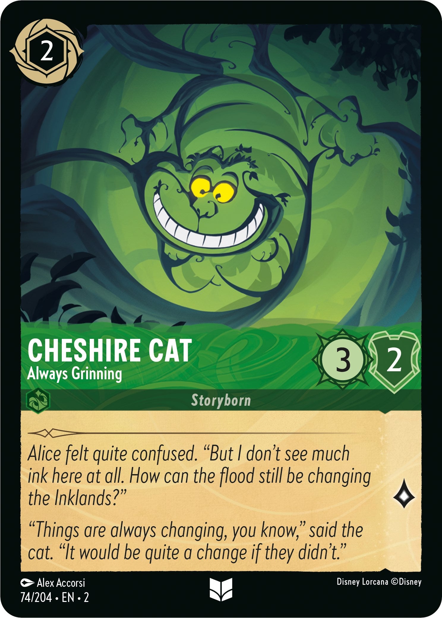 Cheshire Cat - Always Grinning (74/204) [Rise of the Floodborn] Lorcana Single Disney | Red Claw Gaming