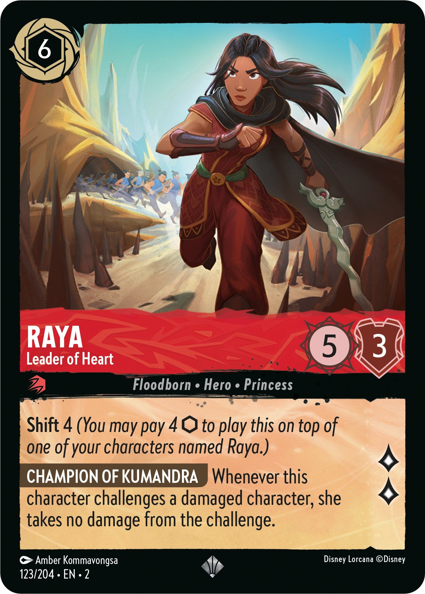 Raya - Leader of Heart (123/204) [Rise of the Floodborn] Lorcana Single Disney | Red Claw Gaming