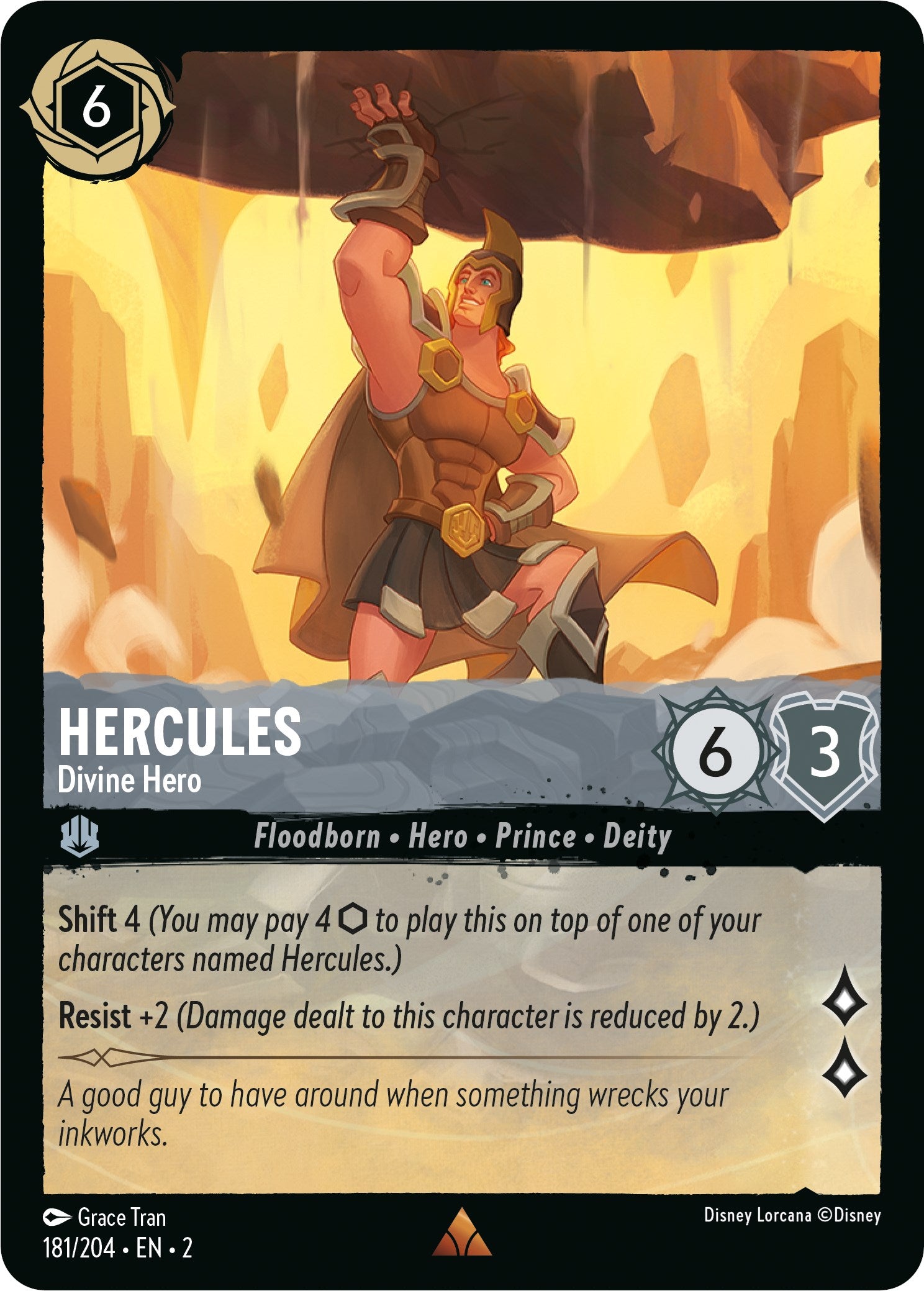 Hercules - Divine Hero (181/204) [Rise of the Floodborn] Lorcana Single Disney | Red Claw Gaming