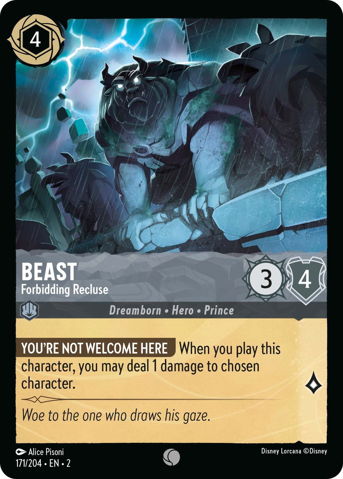 Beast - Forbidding Recluse (171/204) [Rise of the Floodborn] Lorcana Single Disney | Red Claw Gaming