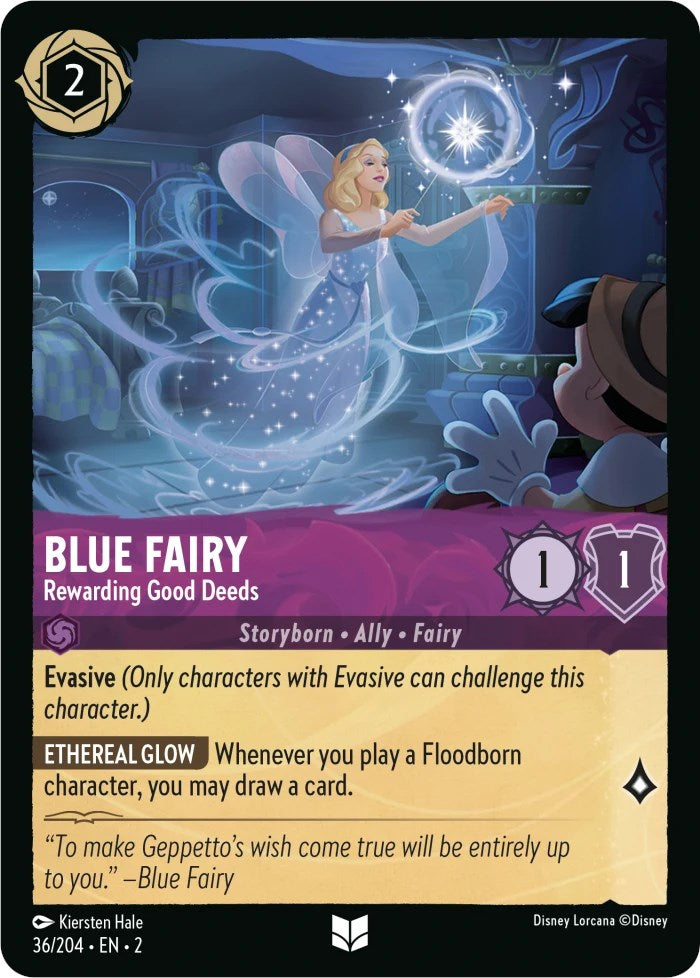 Blue Fairy - Rewarding Good Deeds (36/204) [Rise of the Floodborn] Lorcana Single Disney | Red Claw Gaming