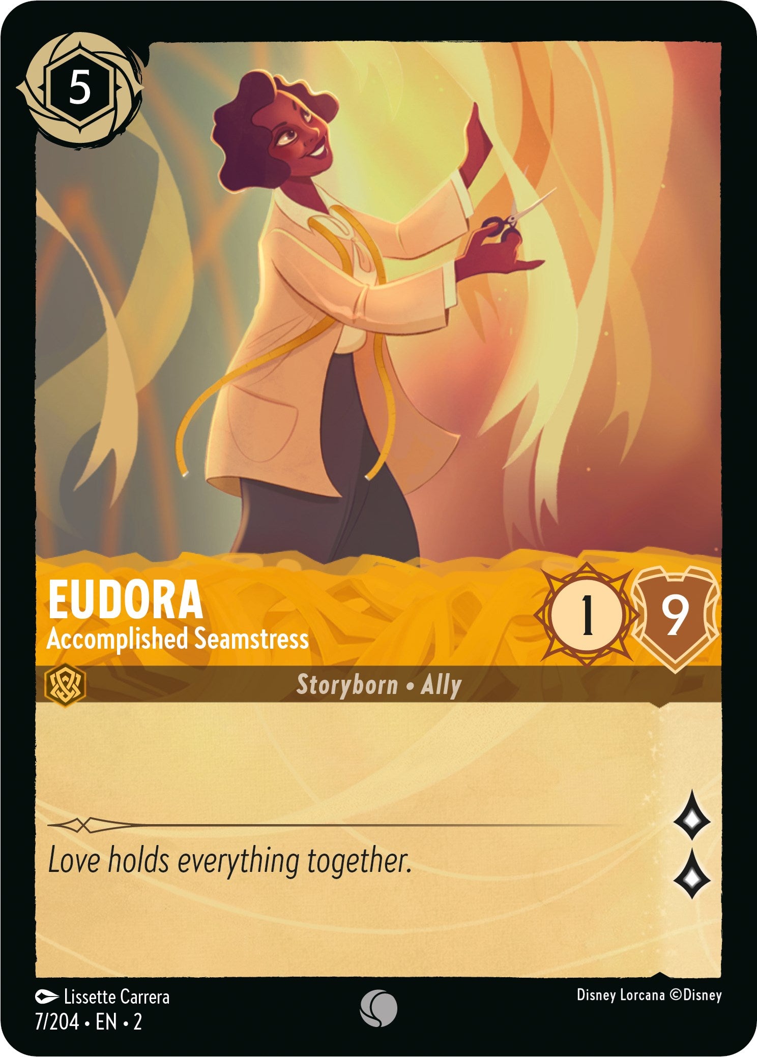 Eudora - Accomplished Seamstress (7/204) [Rise of the Floodborn] Lorcana Single Disney | Red Claw Gaming