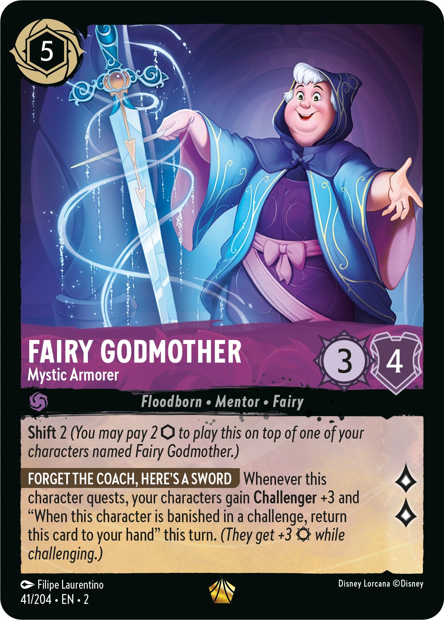 Fairy Godmother - Mystic Armorer (41/204) [Rise of the Floodborn] Lorcana Single Disney | Red Claw Gaming