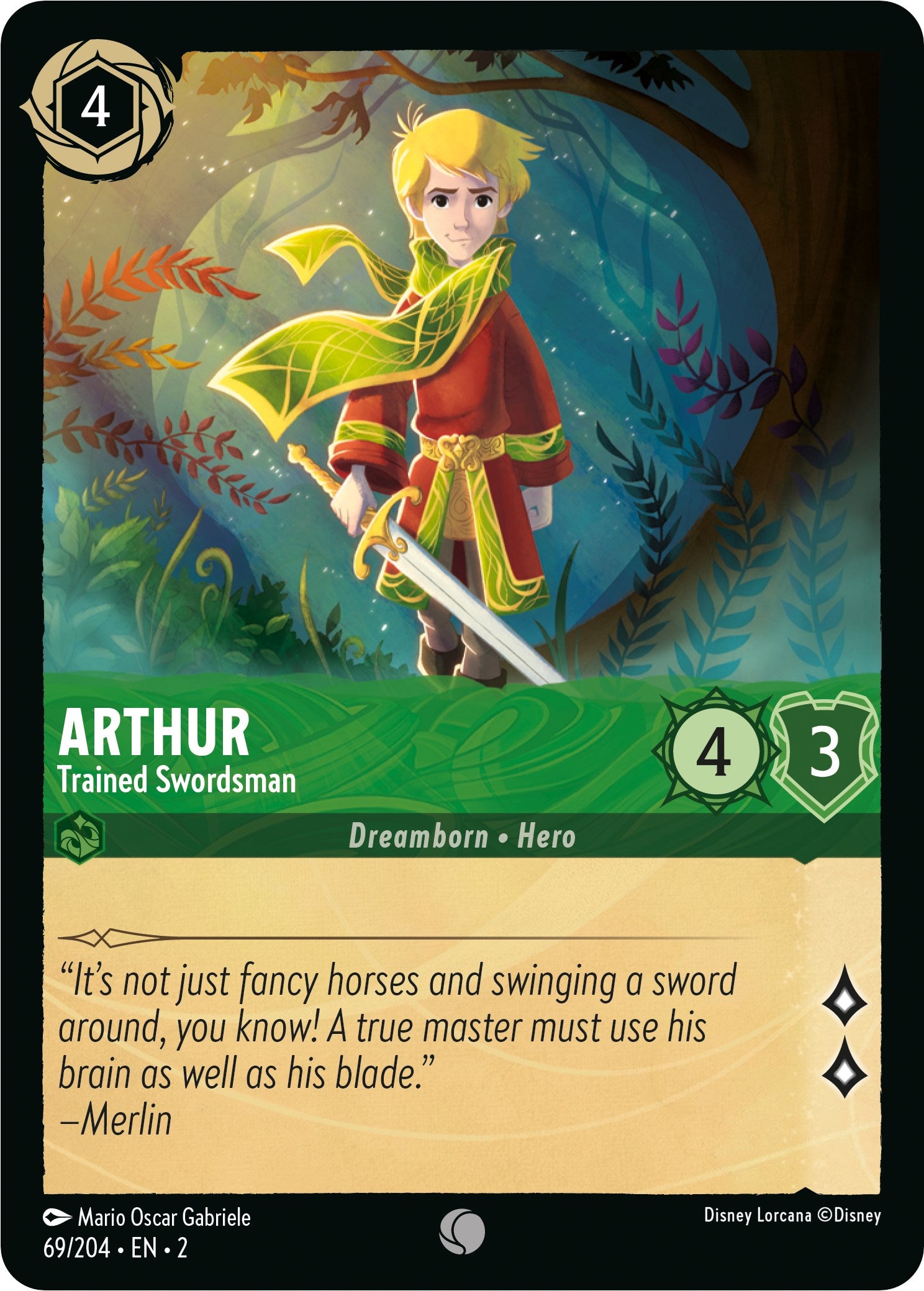 Arthur - Trained Swordsman (69/204) [Rise of the Floodborn] Lorcana Single Disney | Red Claw Gaming