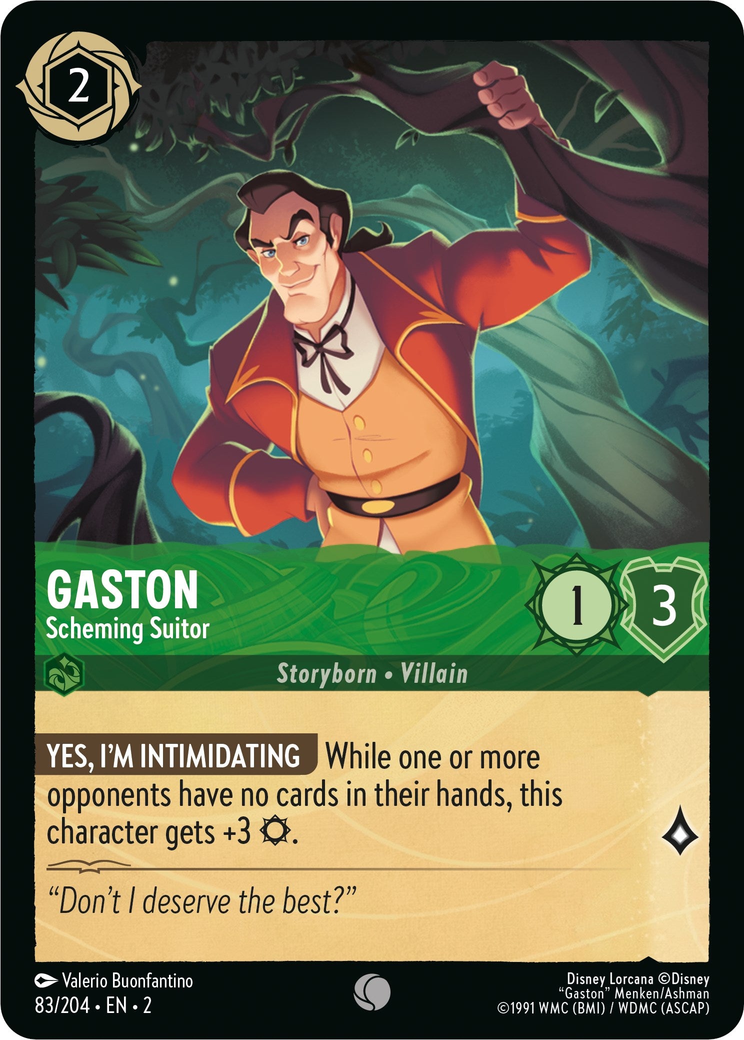 Gaston - Scheming Suitor (83/204) [Rise of the Floodborn] Lorcana Single Disney | Red Claw Gaming