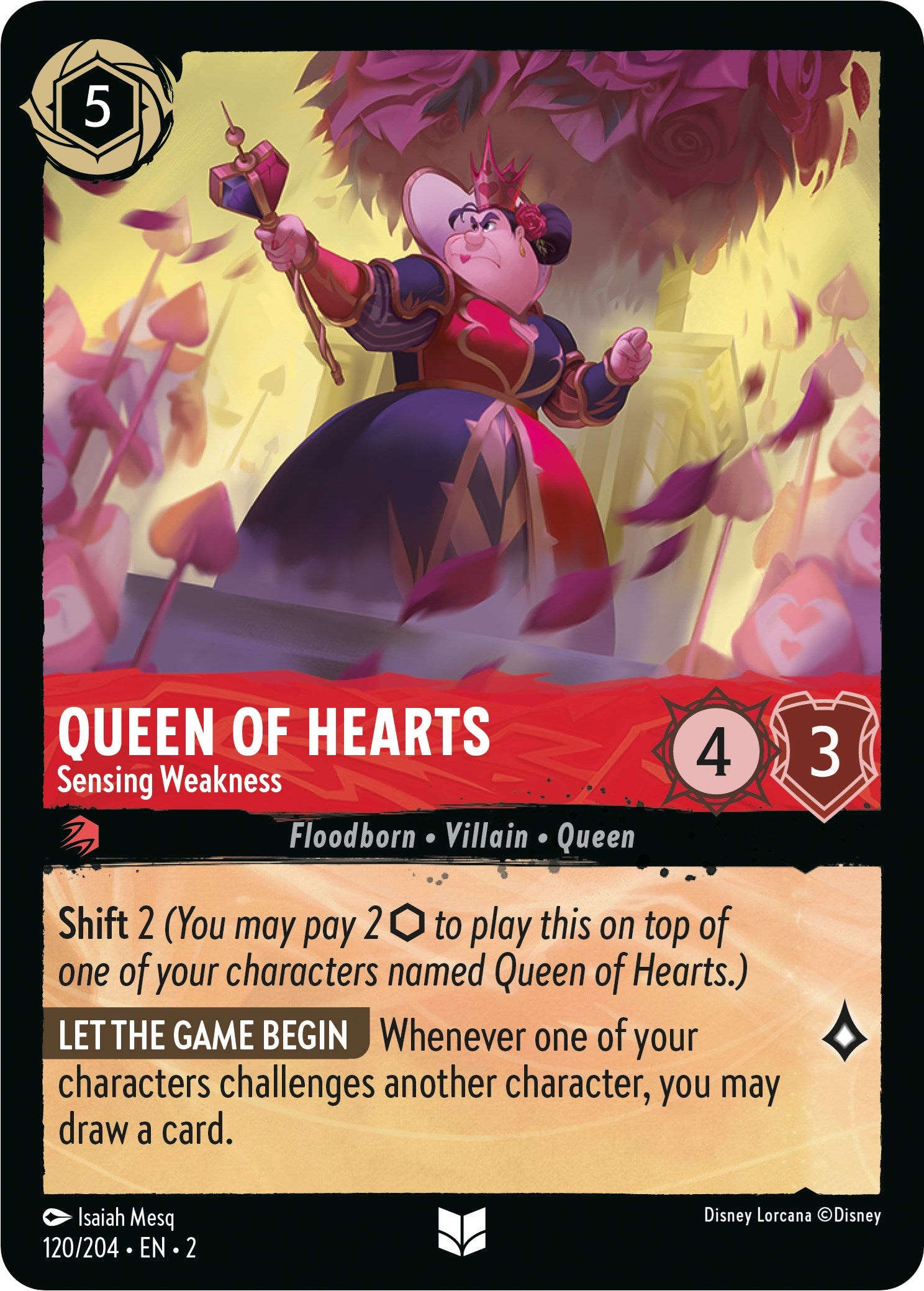 Queen of Hearts - Sensing Weakness (120/204) [Rise of the Floodborn] Lorcana Single Disney | Red Claw Gaming