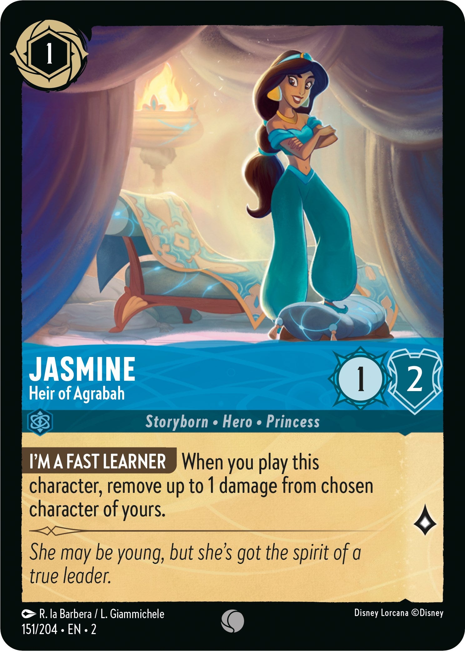 Jasmine - Heir of Agrabah (151/204) [Rise of the Floodborn] Lorcana Single Disney | Red Claw Gaming