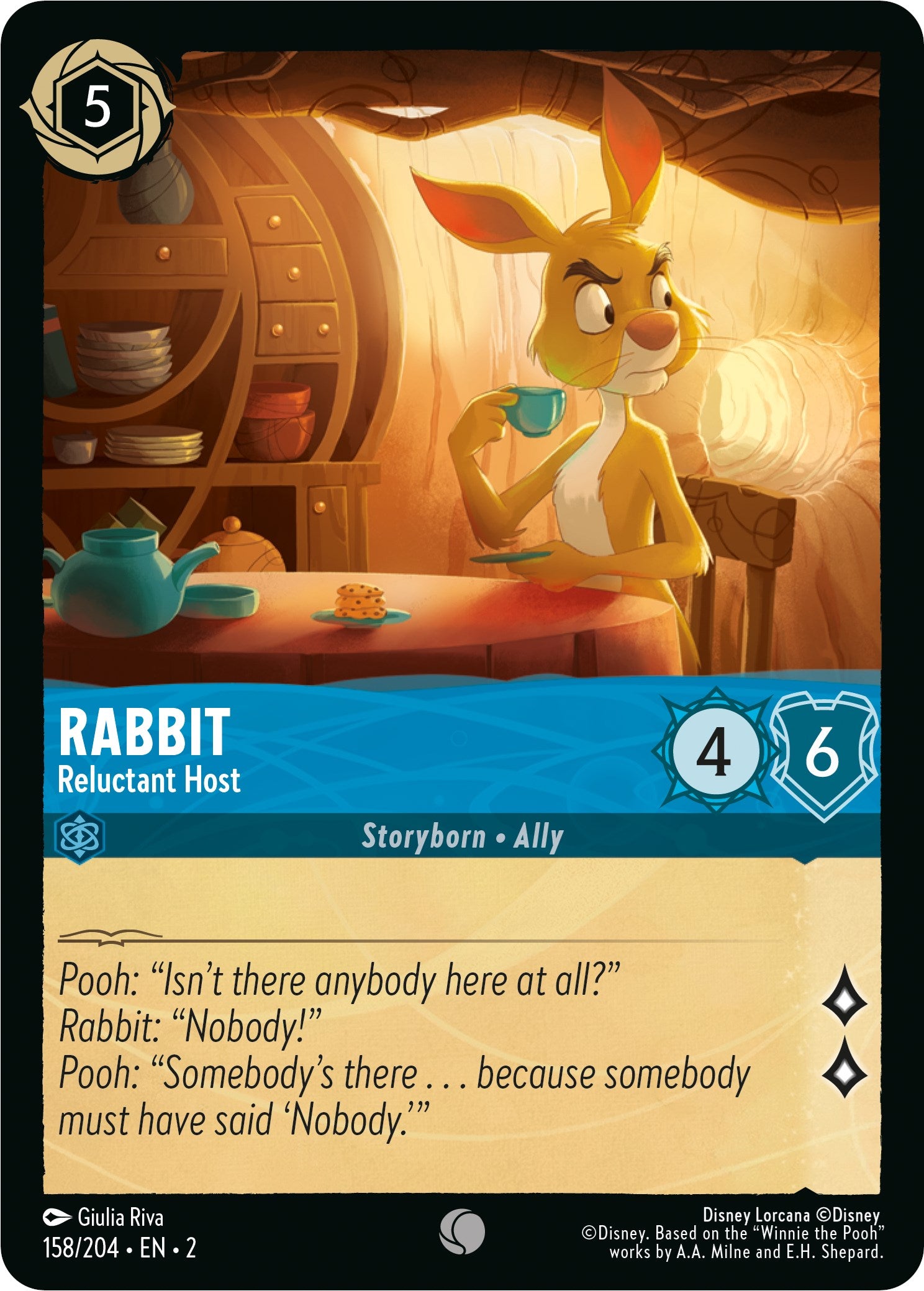 Rabbit - Reluctant Host (158/204) [Rise of the Floodborn] Lorcana Single Disney | Red Claw Gaming