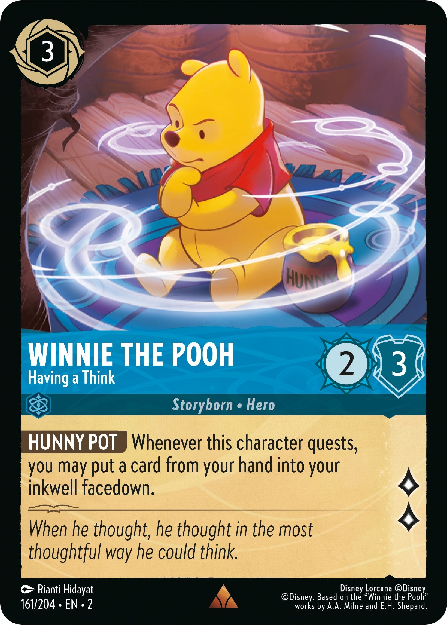 Winnie the Pooh - Having a Think (161/204) [Rise of the Floodborn] Lorcana Single Disney | Red Claw Gaming