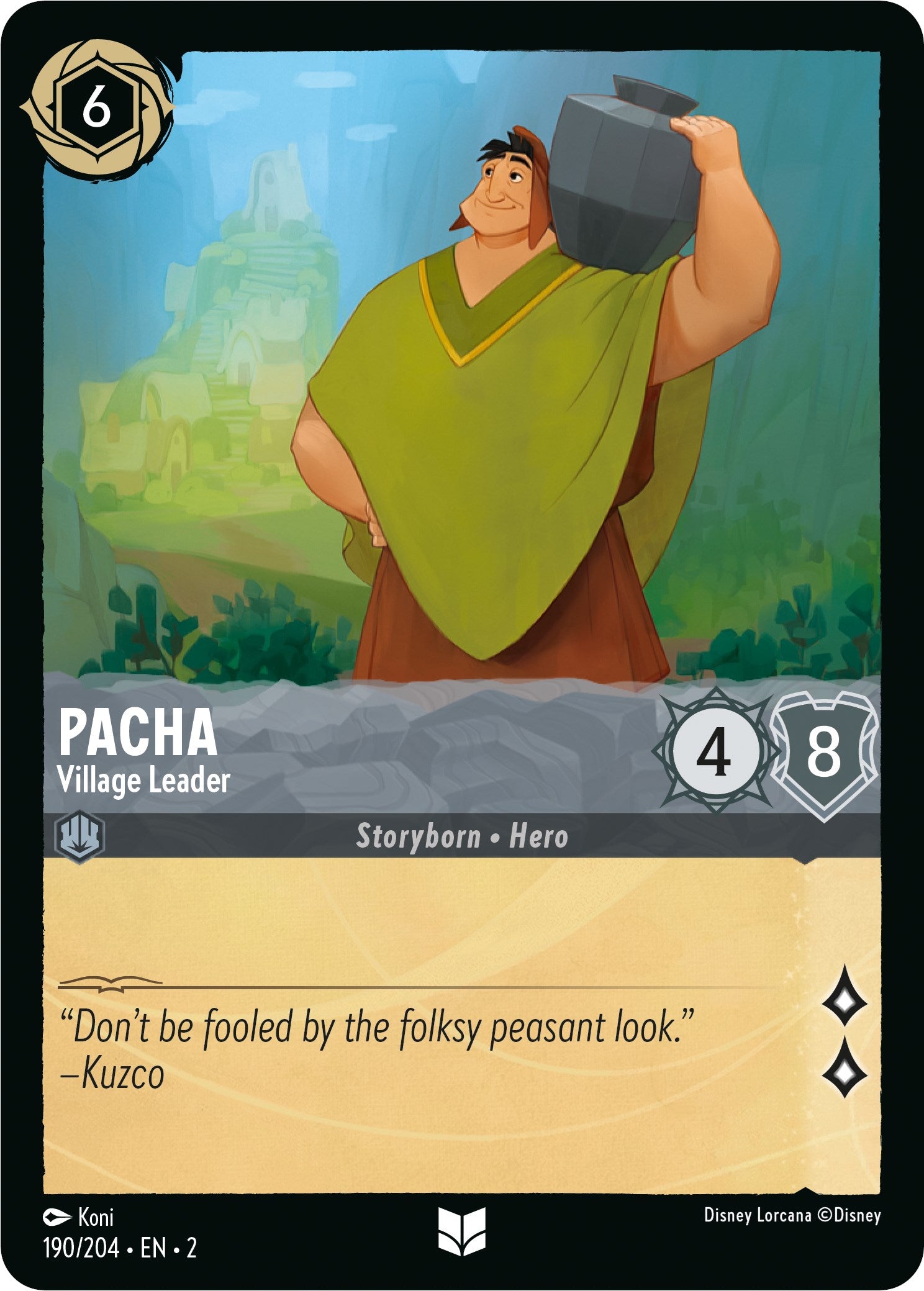 Pacha - Village Leader (190/204) [Rise of the Floodborn] Lorcana Single Disney | Red Claw Gaming