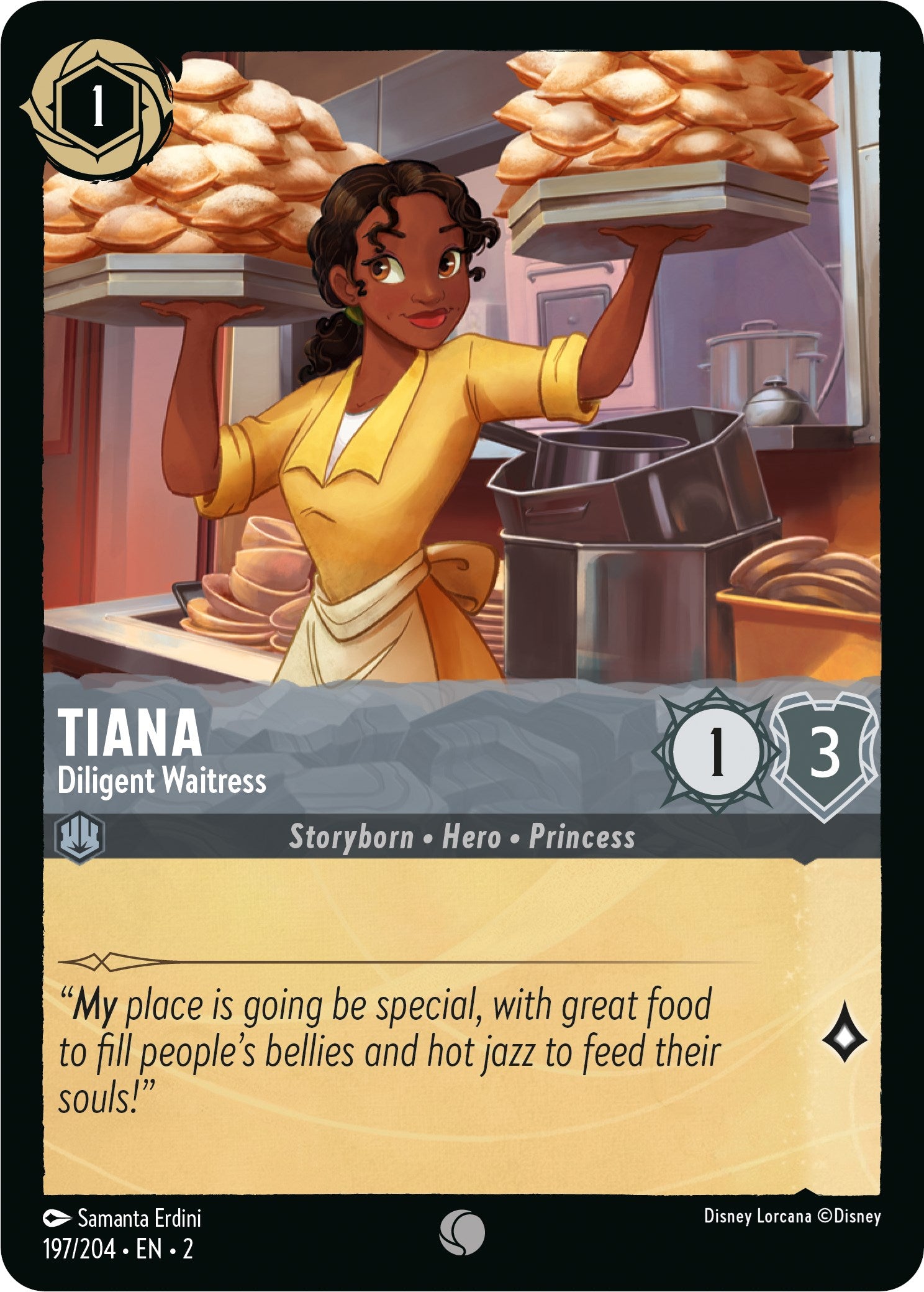 Tiana - Diligent Waitress (197/204) [Rise of the Floodborn] Lorcana Single Disney | Red Claw Gaming