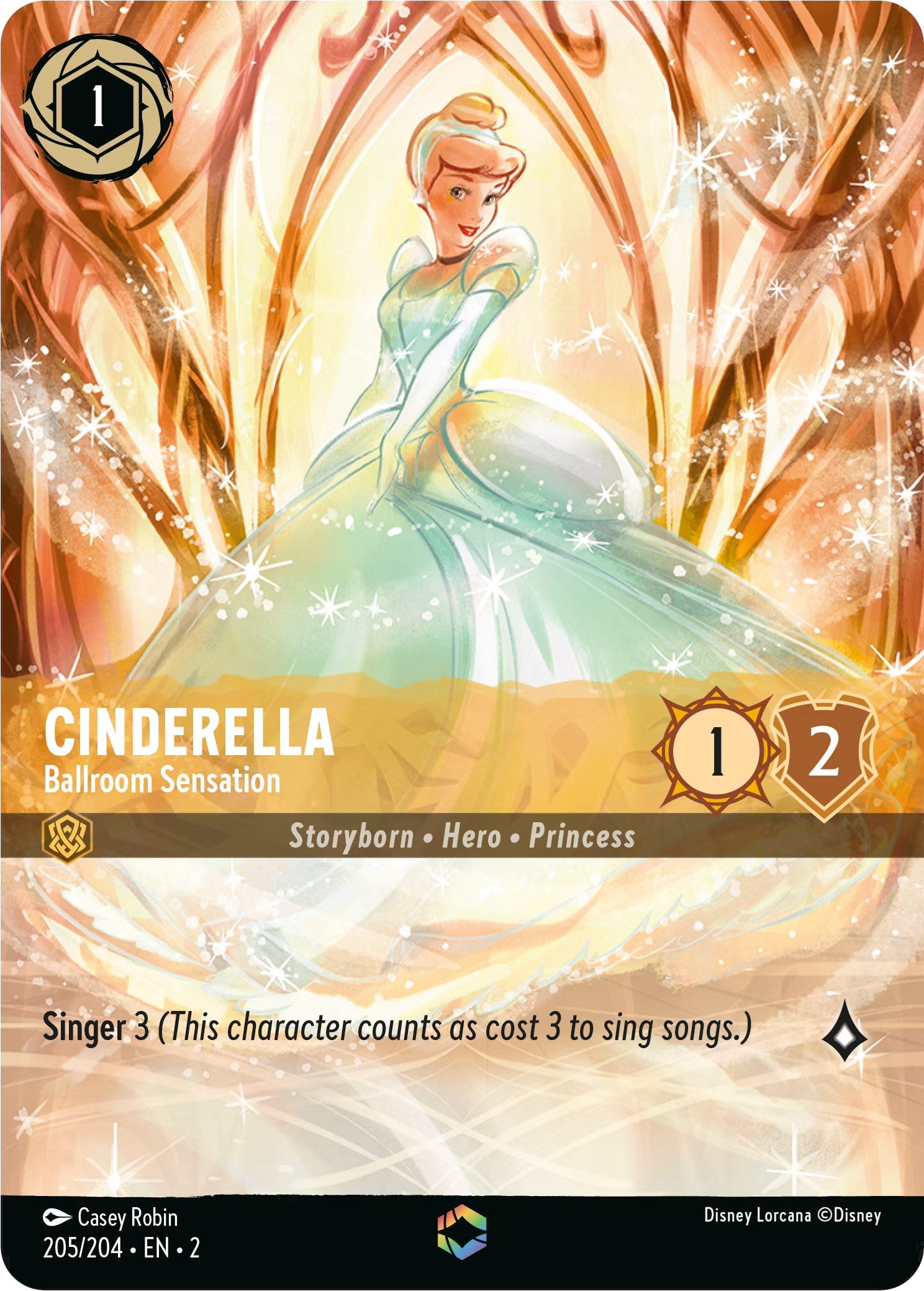 Cinderella - Ballroom Sensation (Enchanted) (205/204) [Rise of the Floodborn] Lorcana Single Disney | Red Claw Gaming
