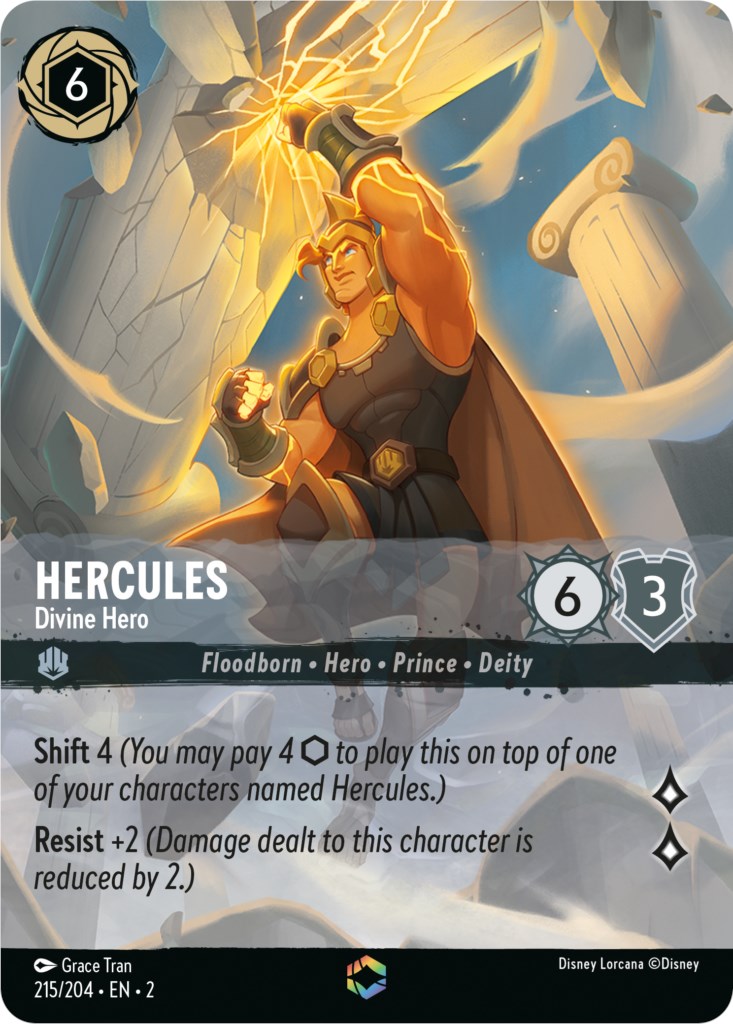 Hercules - Divine Hero (Enchanted) (215/204) [Rise of the Floodborn] Lorcana Single Disney | Red Claw Gaming