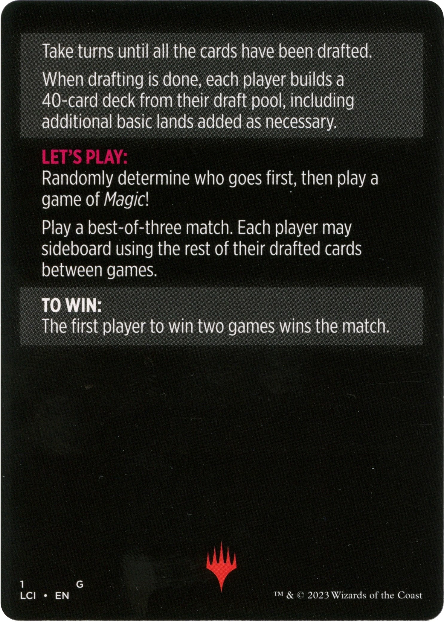 Winchester Draft (Magic Minigame) [The Lost Caverns of Ixalan Minigame] MTG Single Magic: The Gathering | Red Claw Gaming