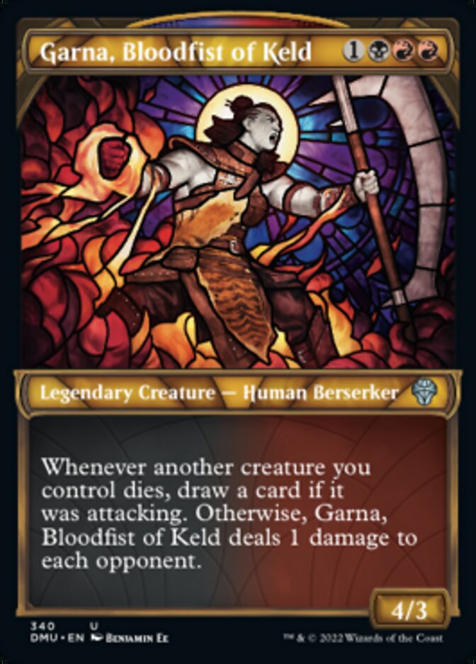 Garna, Bloodfist of Keld (Showcase Textured) [Dominaria United] MTG Single Magic: The Gathering | Red Claw Gaming