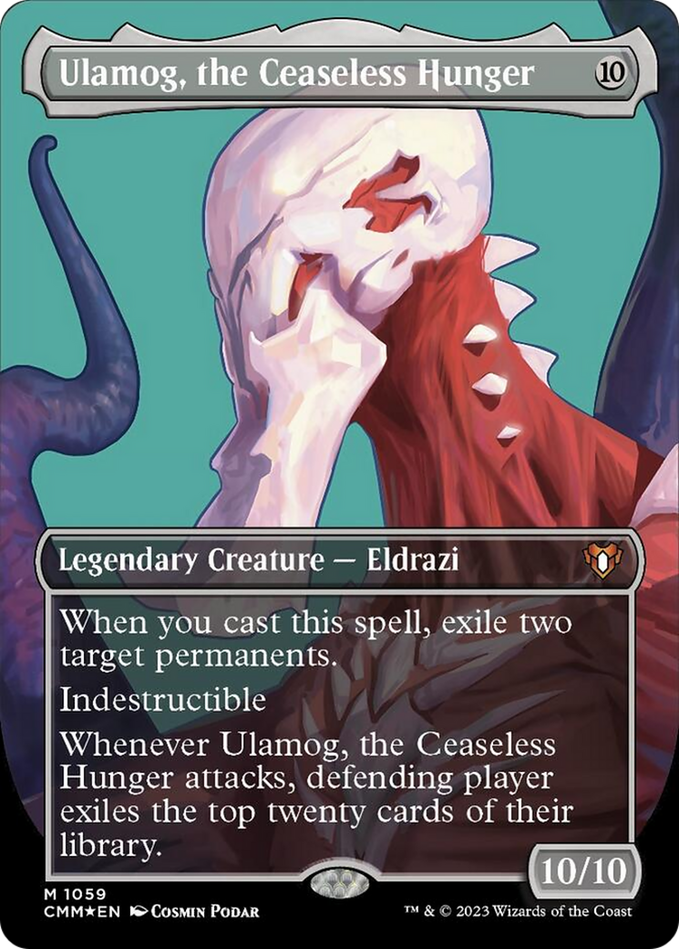 Ulamog, the Ceaseless Hunger (Borderless Textured Foil Frame Break) [Commander Masters] MTG Single Magic: The Gathering | Red Claw Gaming
