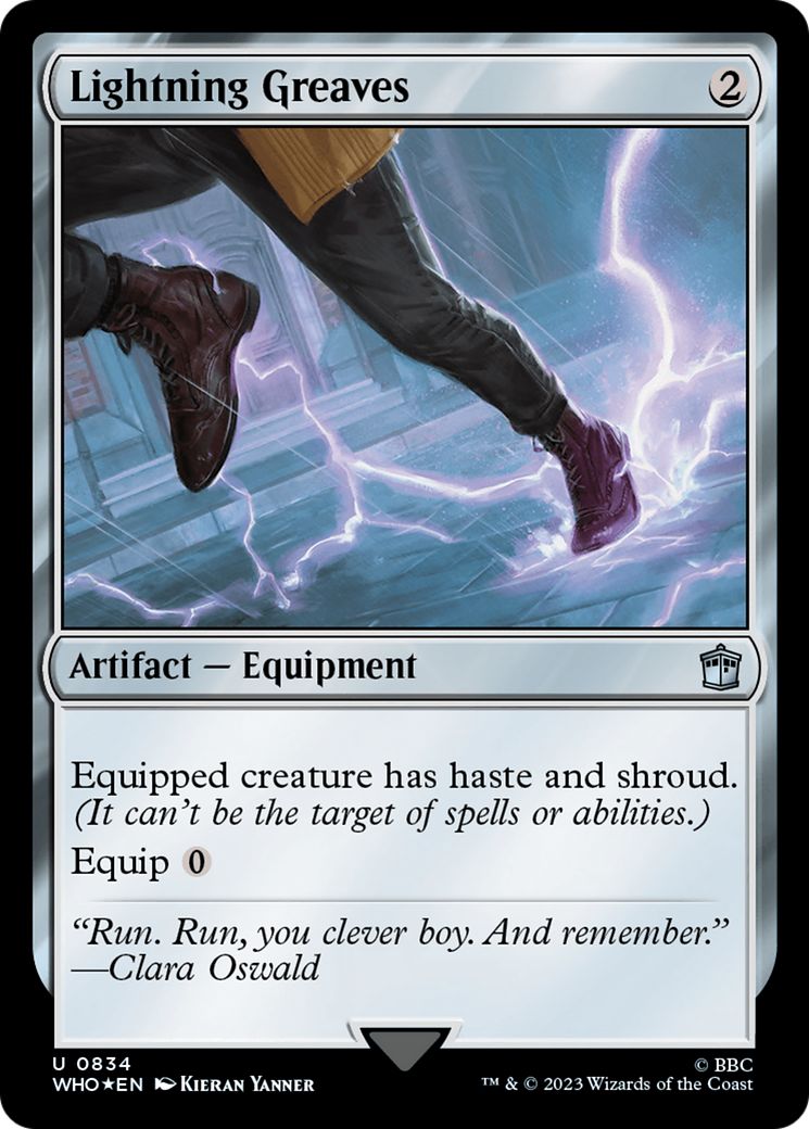 Lightning Greaves (Surge Foil) [Doctor Who] MTG Single Magic: The Gathering | Red Claw Gaming