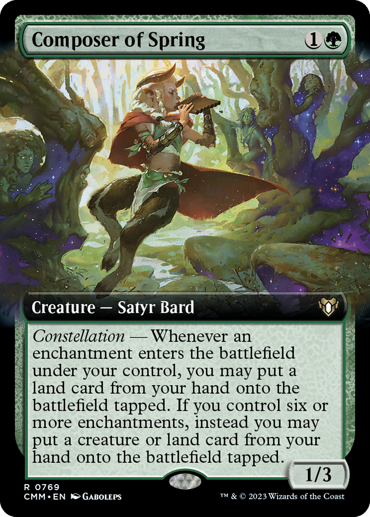 Composer of Spring (Extended Art) [Commander Masters] MTG Single Magic: The Gathering | Red Claw Gaming
