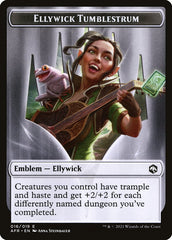 Spider // Ellywick Tumblestrum Emblem Double-Sided Token [Dungeons & Dragons: Adventures in the Forgotten Realms Tokens] MTG Single Magic: The Gathering | Red Claw Gaming
