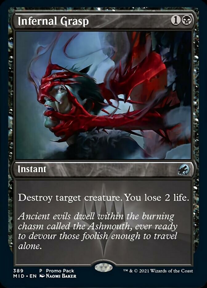 Infernal Grasp (Promo Pack) [Innistrad: Midnight Hunt Promos] MTG Single Magic: The Gathering | Red Claw Gaming