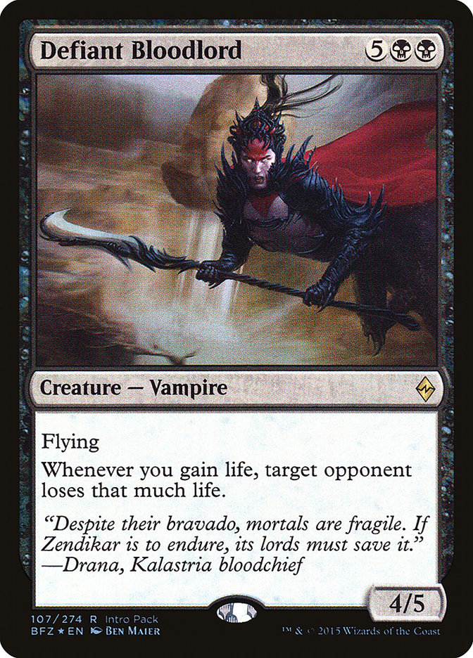 Defiant Bloodlord (Intro Pack) [Battle for Zendikar Promos] MTG Single Magic: The Gathering | Red Claw Gaming