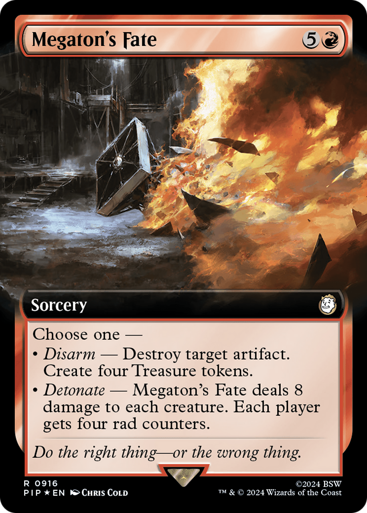 Megaton's Fate (Extended Art) (Surge Foil) [Fallout] MTG Single Magic: The Gathering | Red Claw Gaming