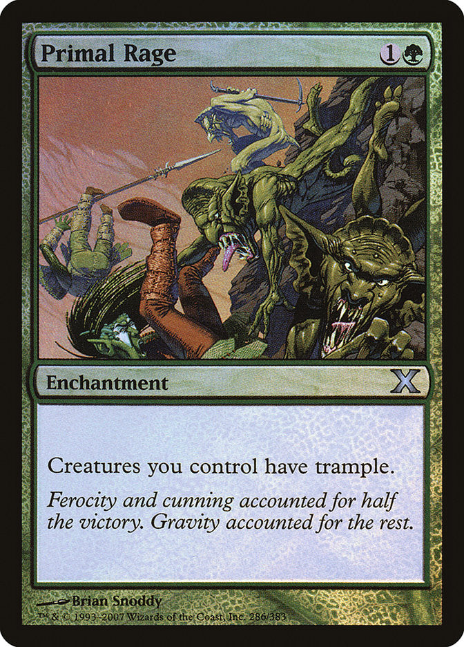 Primal Rage (Premium Foil) [Tenth Edition] MTG Single Magic: The Gathering | Red Claw Gaming