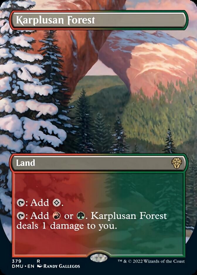 Karplusan Forest (Borderless Alternate Art) [Dominaria United] MTG Single Magic: The Gathering | Red Claw Gaming