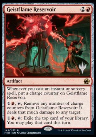 Geistflame Reservoir (Promo Pack) [Innistrad: Midnight Hunt Promos] MTG Single Magic: The Gathering | Red Claw Gaming