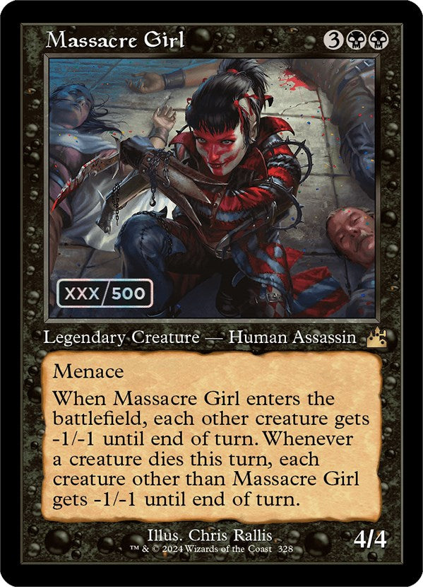 Massacre Girl (Retro) (Serialized) [Ravnica Remastered] MTG Single Magic: The Gathering | Red Claw Gaming
