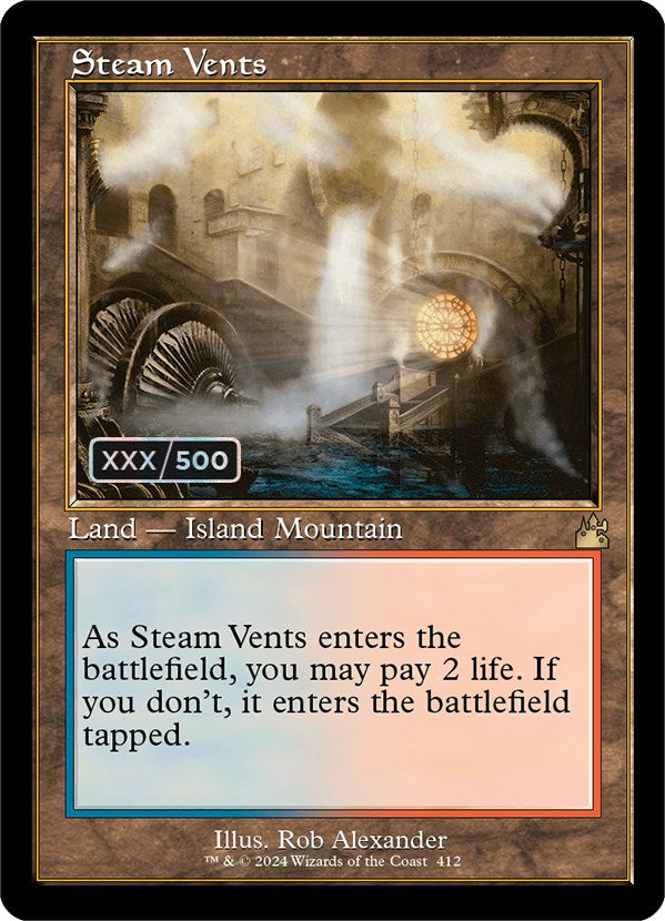 Steam Vents (Retro) (Serialized) [Ravnica Remastered] MTG Single Magic: The Gathering | Red Claw Gaming