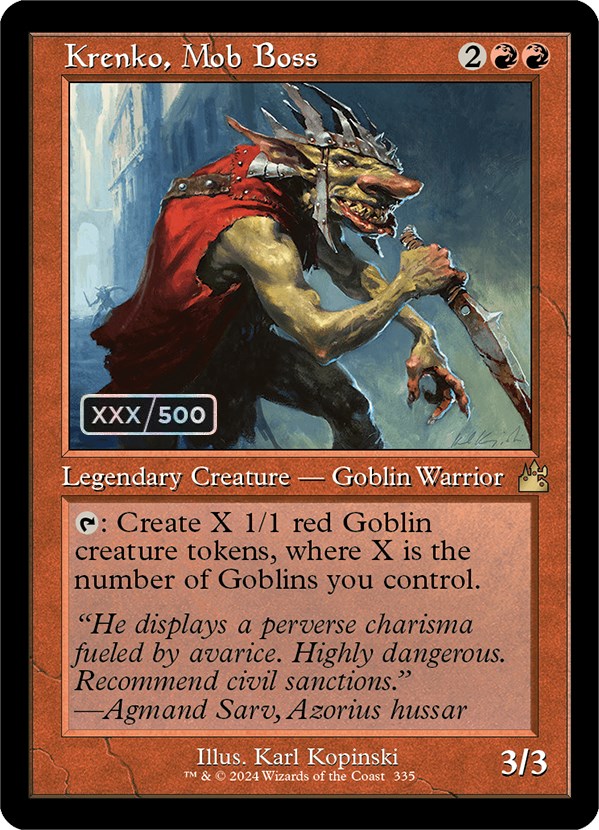 Krenko, Mob Boss (Retro) (Serialized) [Ravnica Remastered] MTG Single Magic: The Gathering | Red Claw Gaming